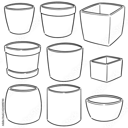 vector set of pots