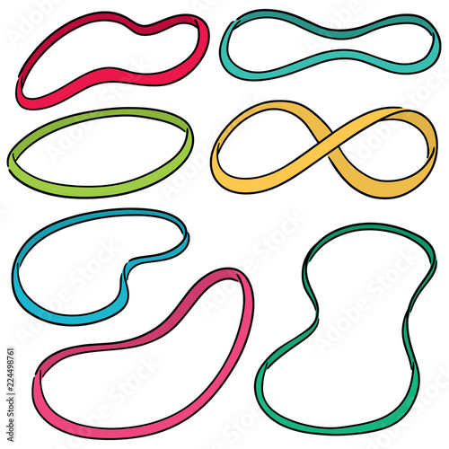 vector set of rubber bands