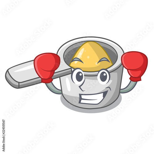 Boxing steel measuring spoons in cartoon table