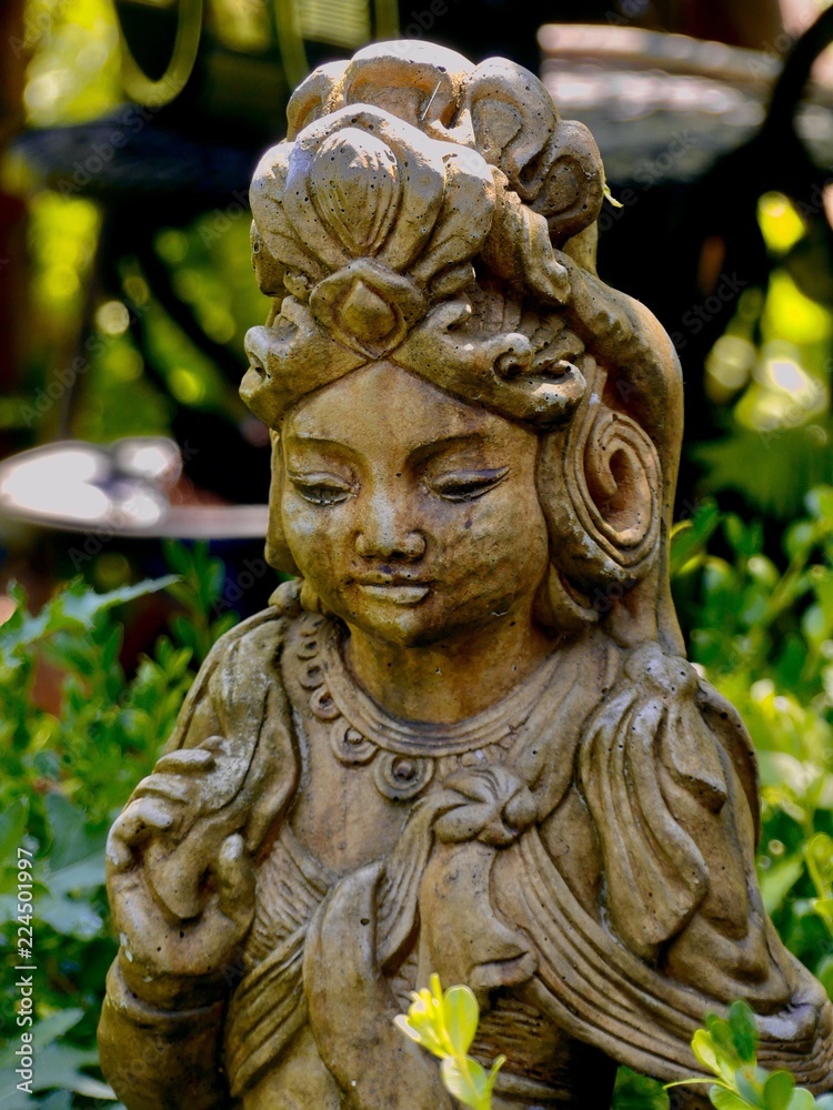  statue in meditation garden