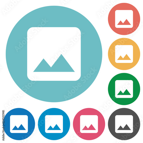 Single image flat round icons
