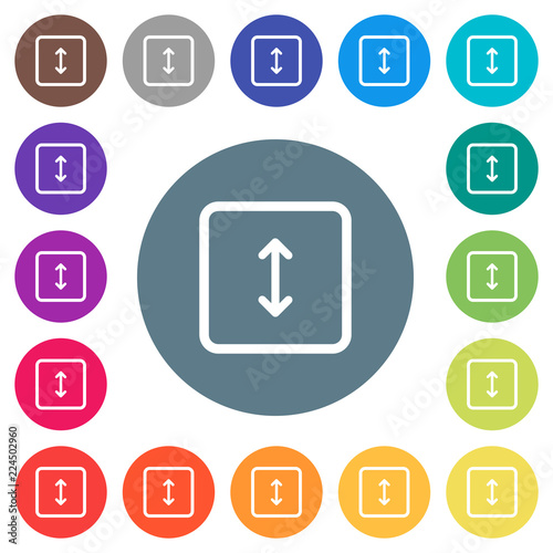 Adjust object height flat white icons on round color backgrounds