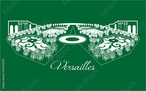 the illustration with the Versailles of Paris
