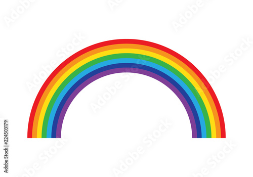 Rainbow isolated on white background icon flat color