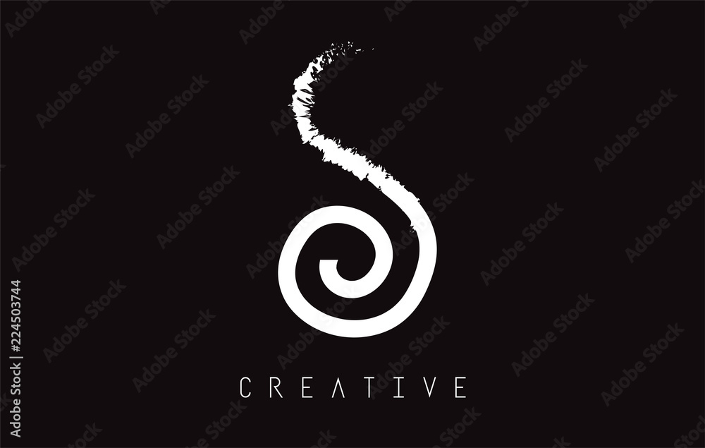 Fototapeta premium S Monogram Letter Logo Design Brush Paint Stroke.