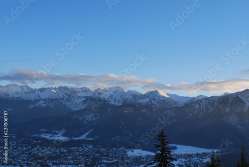 Winter mountains view