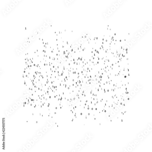 Artificial intelligence and machine learning. Abstract digital code visualization. Big data code representation. Stream of encoded data.
