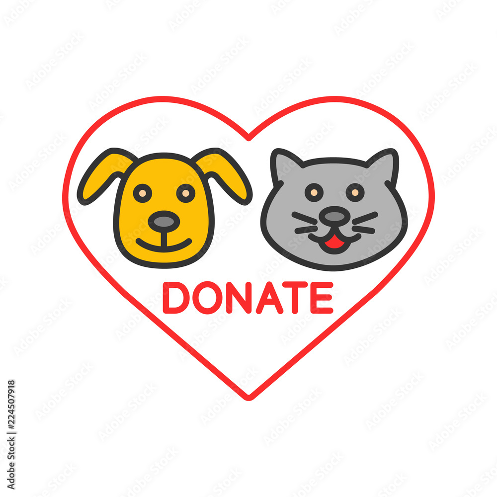 Fototapeta premium Donation for pets color icon