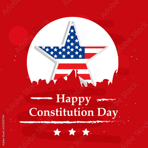 illustration of elements of USA Constitution Day background