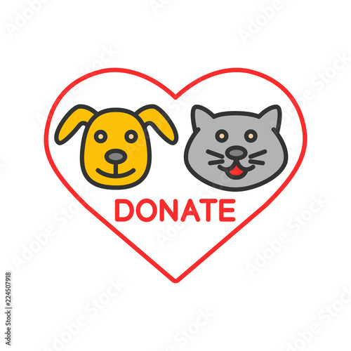 Donation for pets color icon