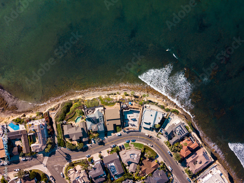 Streets and houses of San Diego Pacific beach aerial