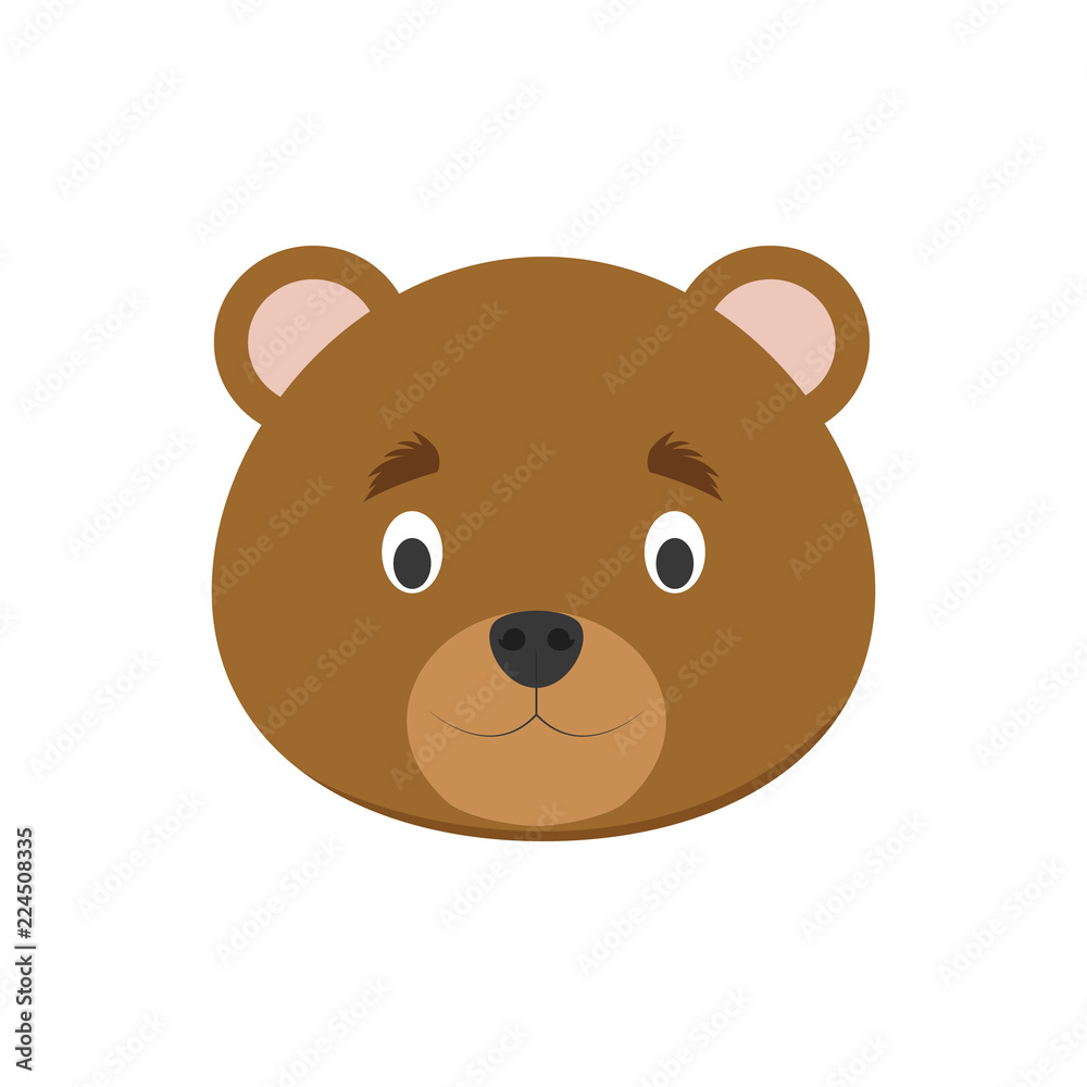 Bear face in cartoon style for children. Animal Faces Vector illustration Series Bear face in cartoon style for children. Animal Faces Vector illustration Series