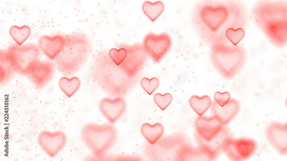 St. Valentine's Day. Focusing and defocusing on three-dimensional images of hearts. White background. St. Valentine's Day. Focusing and defocusing on three-dimensional images of hearts. White background.