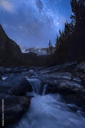 Milkyway above the Piton des Neiges from the River "Fleurs Jaunes" in Salazie, Reunion Island © Zamir