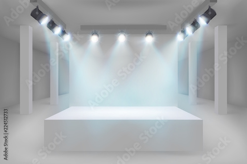 Empty exhibition in the gallery. Vector illustration.