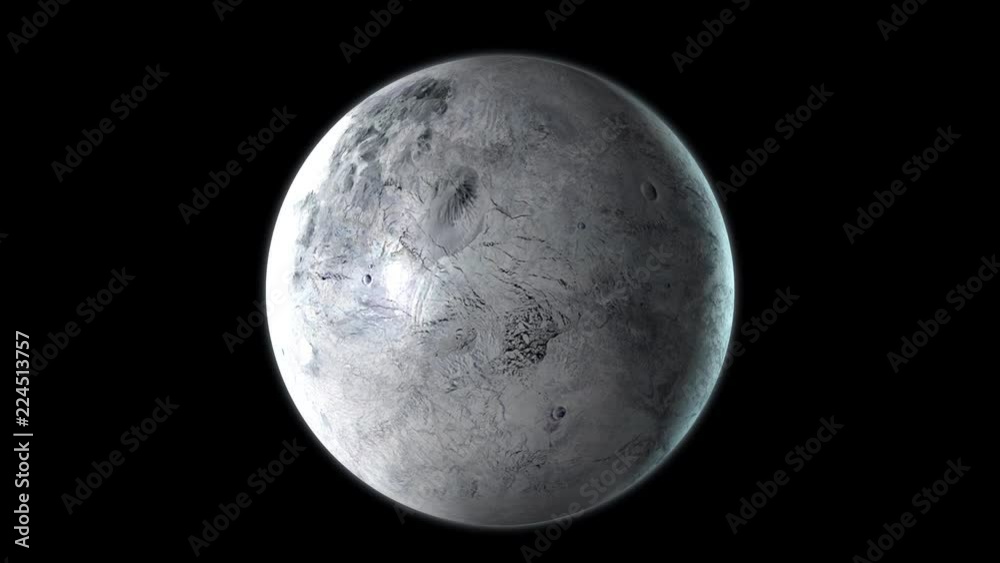 Eris dwarf planet rotating in its own orbit in the outer space. 3D Rendering Eris dwarf planet rotating in its own orbit in the outer space. 3D Rendering