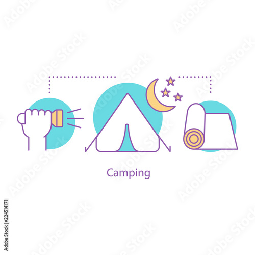 Camping night concept icon
