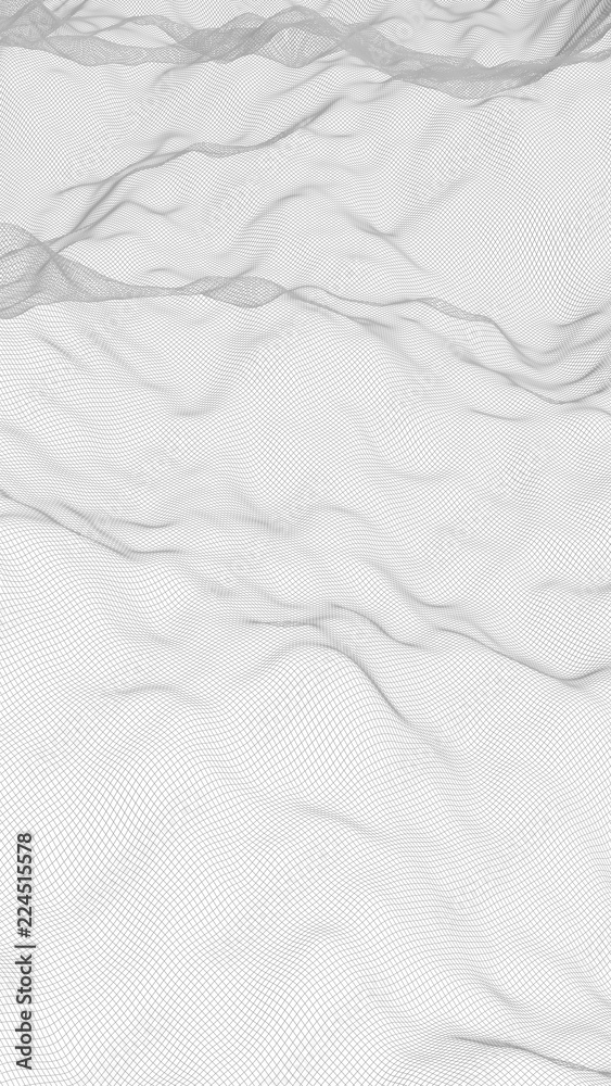Abstract landscape on a white background. Cyberspace grid. Hi-tech network. 3d technology illustration Abstract landscape on a white background. Cyberspace grid. Hi-tech network. 3d technology illustration