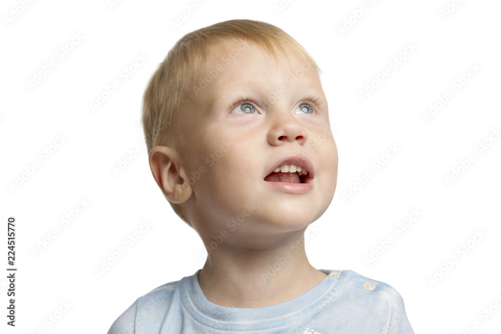 Little boy with a surprised expression, close-up Little boy with a surprised expression, close-up