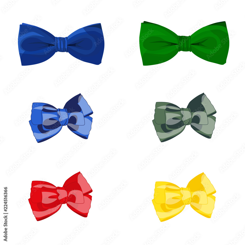 Bow. Red, blue, yellow, green. Vector illustration.