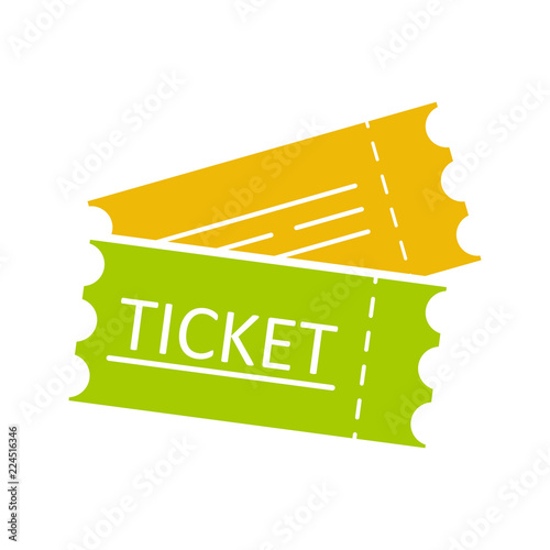 Tickets flat glyph color ico
