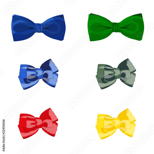 Bow. Red, blue, yellow, green. Vector illustration.