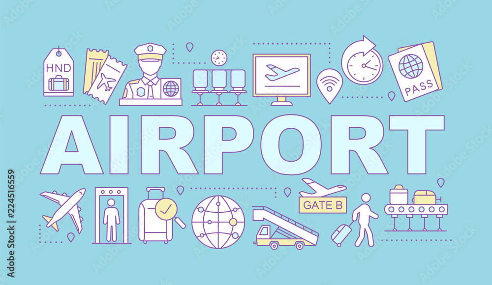 Fototapeta premium Airport service word concepts banner