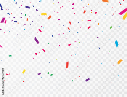 Celebration background template with confetti Colorful ribbons. luxury greeting rich card.