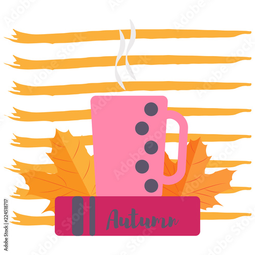 pile of books and tea. reading concept for libraries, book stores and schools