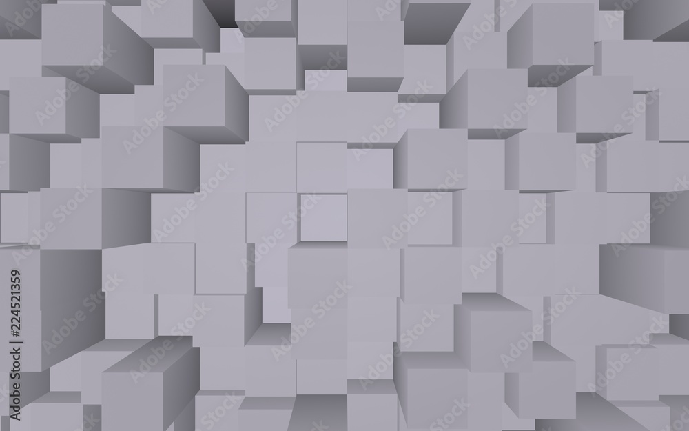Abstract gray elegant cube geometric background. Chaotically advanced rectangular bars. 3D Rendering, 3D illustration Abstract gray elegant cube geometric background. Chaotically advanced rectangular bars. 3D Rendering, 3D illustration