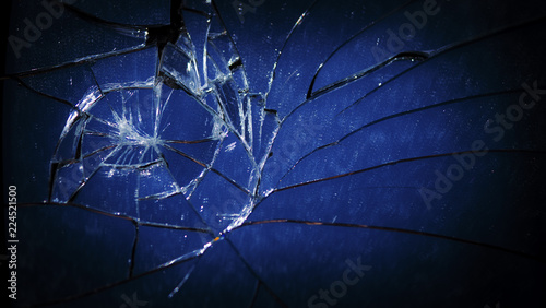 Pieces of splitted or broken glass