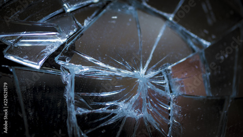 Pieces of splitted or broken glass