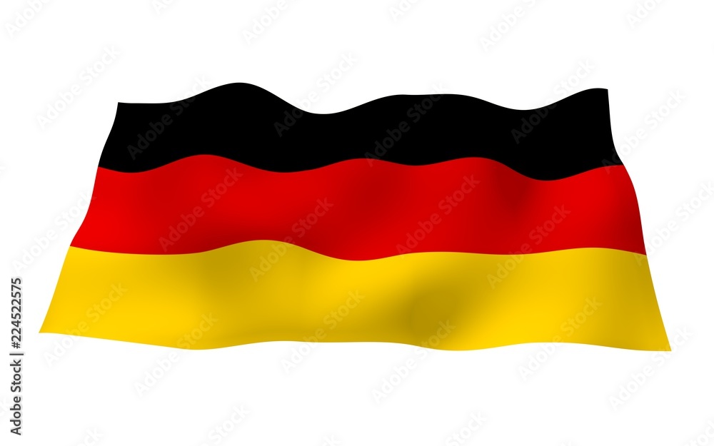 Flag of Germany. Wide format 3D illustration. State symbol of the Federal Republic of Germany. 3D rendering Flag of Germany. Wide format 3D illustration. State symbol of the Federal Republic of Germany. 3D rendering