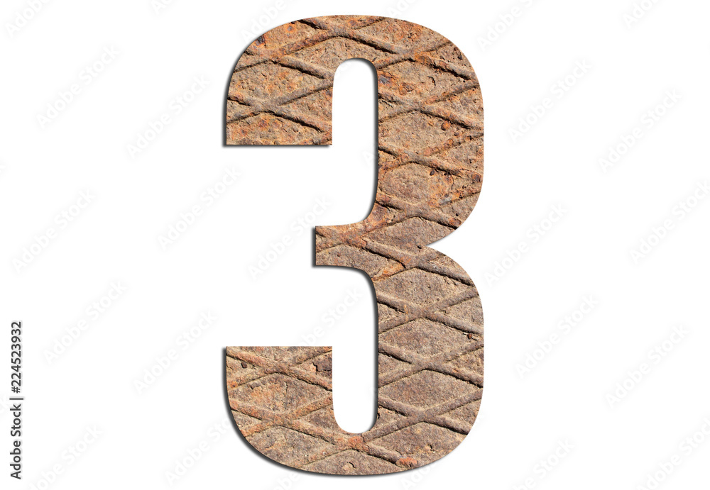 3 – with metal texture on white background 3 – with metal texture on white background