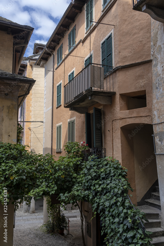 Old street of Orta San Giulio, Italy
