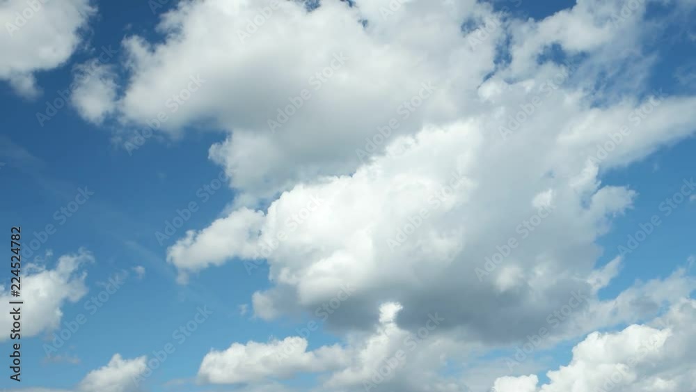 white clouds running on blue sky, time lapse white clouds running on blue sky, time lapse