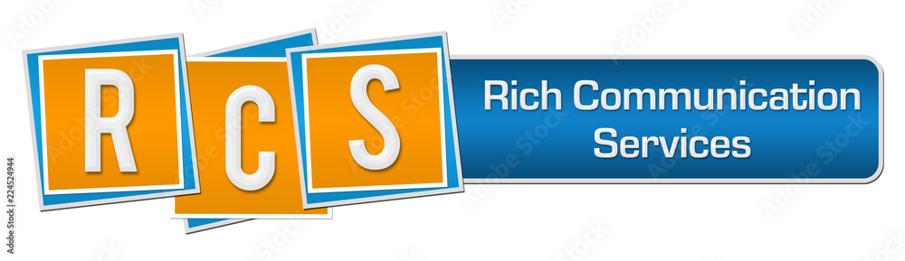 RCS - Rich Communication Services Blue Orange Squares Bar 
