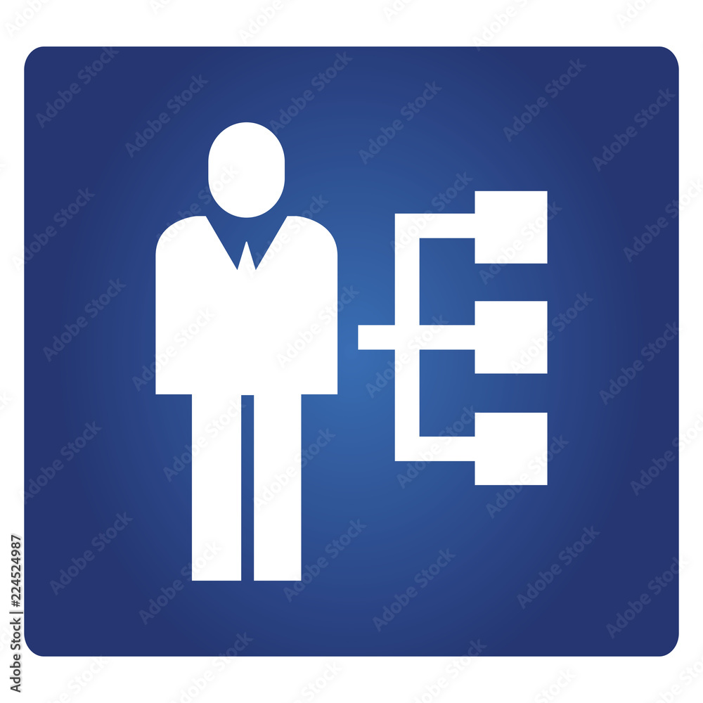 business people and organization chart icon in blue background business people and organization chart icon in blue background