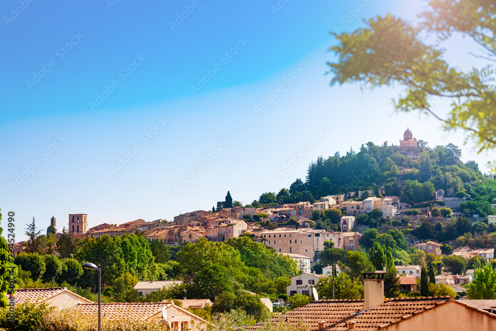 Panorama of Forcalquier town, Provence France Europe