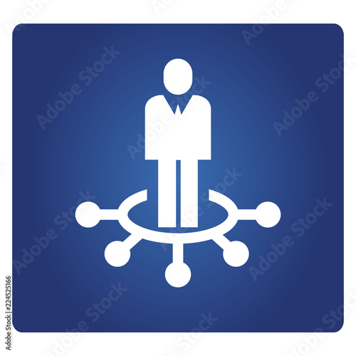 Canvas Print business people and centralization concept in blue background