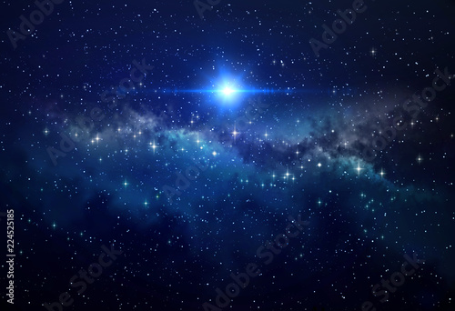 Fototapeta Naklejka Na Ścianę i Meble -  Bright star in deep space - Stellar explosion