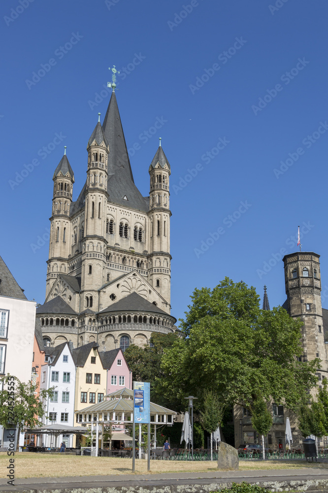 View of the Church of St. Martin in the center of Cologne