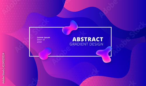 Abstract gradient background design - futuristic fluid style background with frame and abstract graphic elements