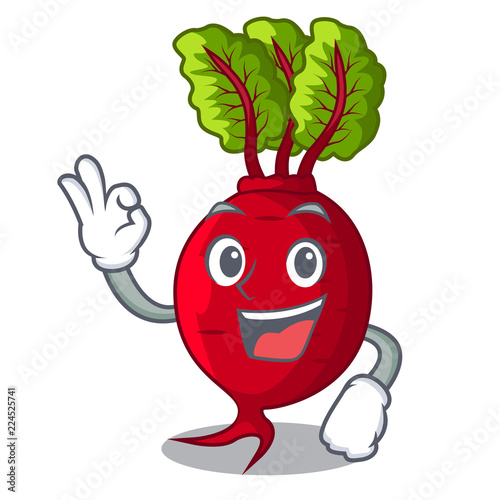 Okay character organic beetroot in the garden