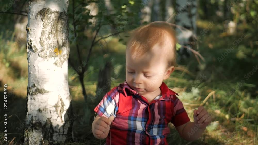 Mother with kid going on mushrooms picking in forest. Mother with kid going on mushrooms picking in forest.