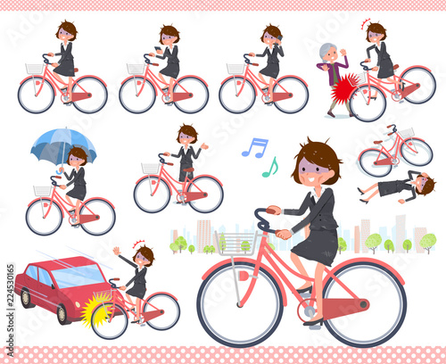 flat type Gray suit business women Bad condition_city cycle