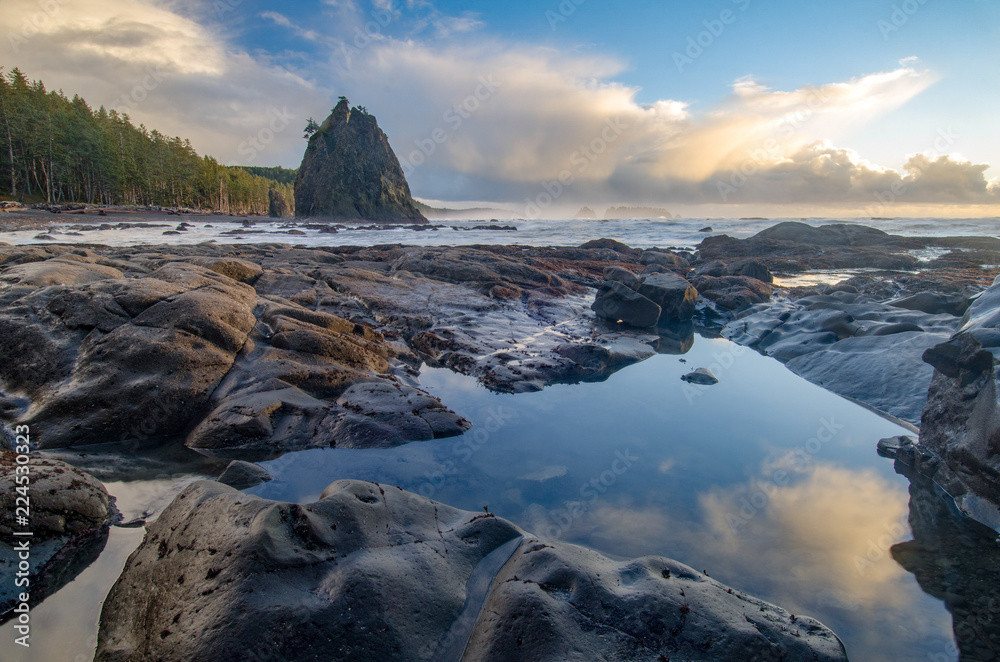 Obraz premium Sunset at the Washington Coast