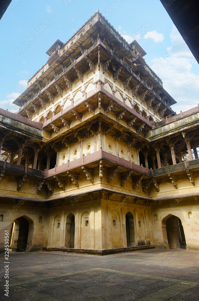 Interior view of Datia Palace. Also known as Bir Singh Palace or Bir Singh Dev Palace. Datia. Madhya Pradesh Interior view of Datia Palace. Also known as Bir Singh Palace or Bir Singh Dev Palace. Datia. Madhya Pradesh