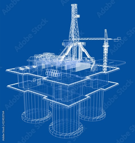 Offshore oil rig drilling platform concept
