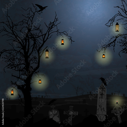 halloween graveyard background